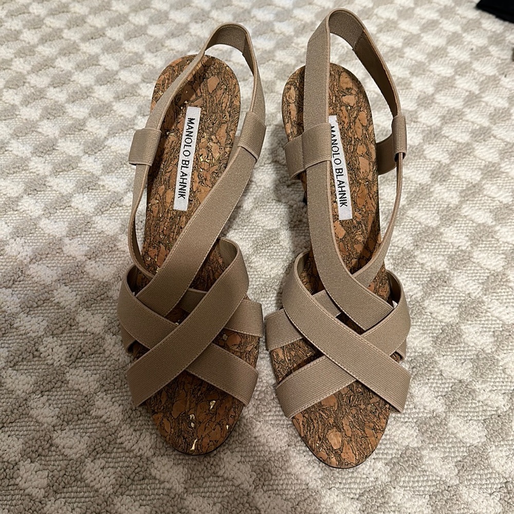 Manolo Blahnik Cork Heels 38